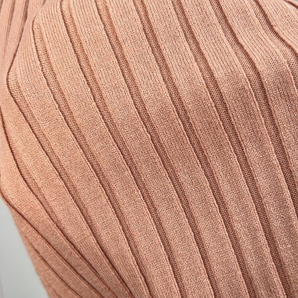 168. Midi Dress Sweater Ribbed Bodycon Sleeveless Side Slit Rose Pink NEW - Picture 10 of 12